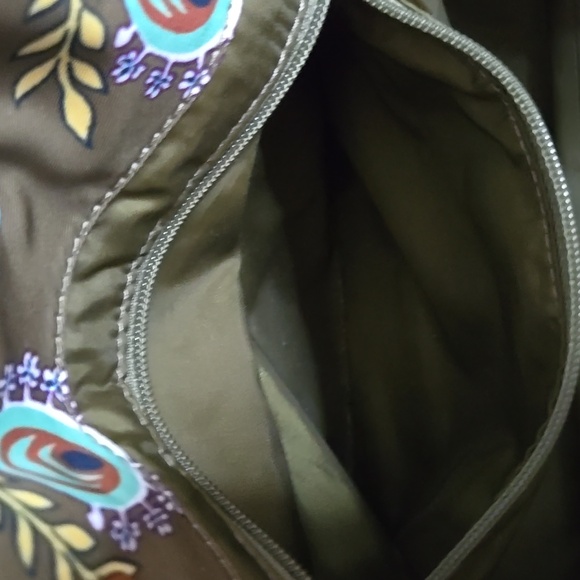 Tory Burch Green and Brown Tote Bag NWOTS MAGNETIC CLOSURE - Picture 8 of 11